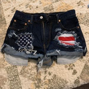 Levi American flag shorts